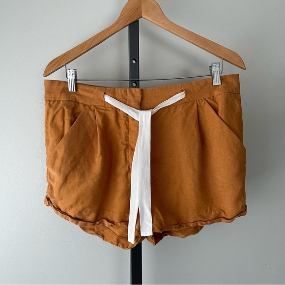 Wilfred Allegra Burnt Orange Linen Shorts Size 10 - Picture 7 of 7